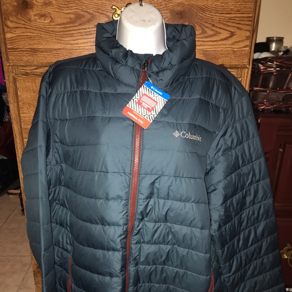 Men's Columbia Thermal Coil Insulated Puffer Jacket, L Green
